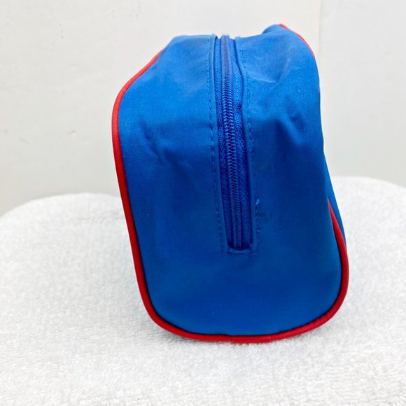 Estee Lauder Unisex Cosmetic Toiletry Case Blue Zip Top Side Handle Bag Vintage - Picture 5 of 9